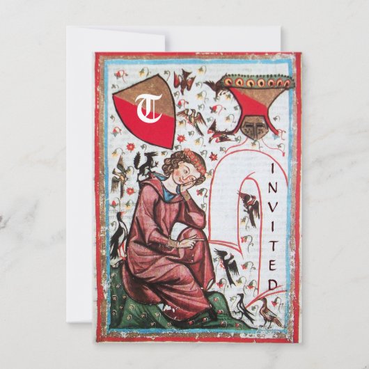 Dichter in de vogelentuin MONOGRAM Kaart (Voorkant)