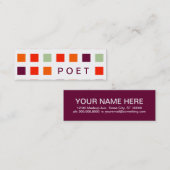 DICHTER (mod.vierkanten) Mini Visitekaartje (Voorkant / Achterkant)