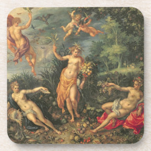 Dichtheid en de vier elementen, c.1606 (olie op co drankjes onderzetter