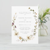 Dichtheid gedroogd wild Pampas Wreath Wedding Kaart (Staand voorkant)