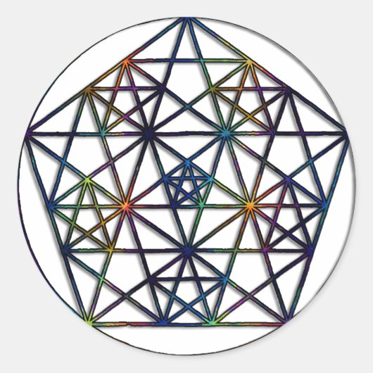 Dichtheid Geometrie Geometrie Fractal van levens Ronde Sticker (Voorkant)