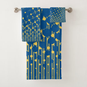 Dichtheid in blauw en geel - Handdoekset Bad Handdoek