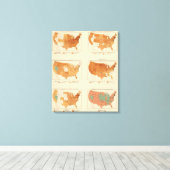 Dichtheid, stad, toename, witte canvas afdruk (Insitu (Houten vloer))