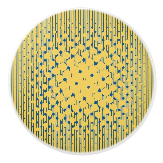 Dichtheidsontwerp - Geel & Blauw - Ladeknop Keramische Knop (Voorkant)