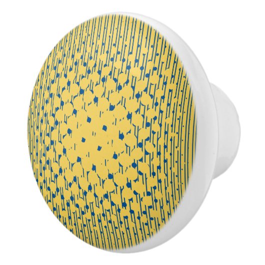 Dichtheidsontwerp - Geel & Blauw - Ladeknop Keramische Knop (Rechts)