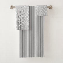 Dichtheidsontwerp in grijs - Handdoekset