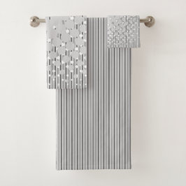 Dichtheidsontwerp in grijs - Handdoekset Bad Handdoek