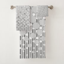 Dichtheidsontwerp in grijs - Handdoekset