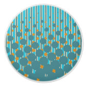 Dichtheidsontwerp - Turquoise & Sinaasappel - Lade Keramische Knop (Voorkant)