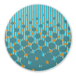 Dichtheidsontwerp - Turquoise & Sinaasappel - Lade Keramische Knop