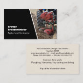 Dichtingfoto tractor en ploeg visitekaartje (Voorkant / Achterkant)