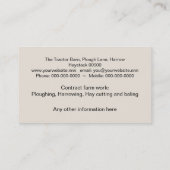 Dichtingfoto tractor en ploeg visitekaartje (Achterkant)