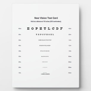 Dichtnabij gezichtstest Kaart gezichtsscherpte Fotoplaat