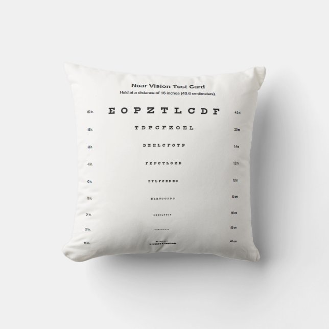 Dichtnabij gezichtstest Kaart gezichtsscherpte Kussen (Voorkant)