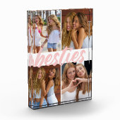 Dichtste Vrienden Roze Borstel Schrift Collage Fotoblokken (Links)