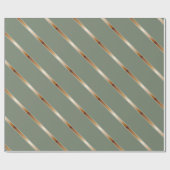 Dick Copper Metallic Diagonal Stripes Cadeaupapier (Vlak)