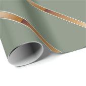 Dick Copper Metallic Diagonal Stripes Cadeaupapier (Rol Hoek)