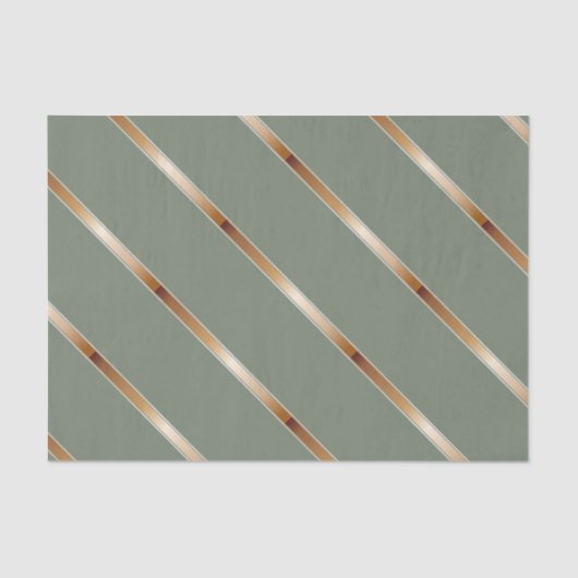 Dick Copper Metallic Diagonal Stripes Tissuepapier (Voorkant)