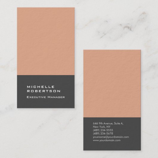 Dick, elegant, modern, eenvoudig minimalistisch visitekaartje (Voorkant / Achterkant)