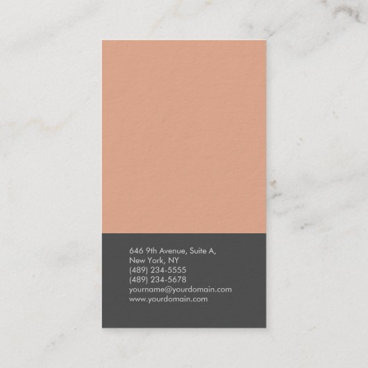 Dick, elegant, modern, eenvoudig minimalistisch visitekaartje (Achterkant)