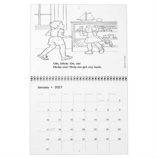 Dick en Jane Color Calendar Kalender (Jan 2027)