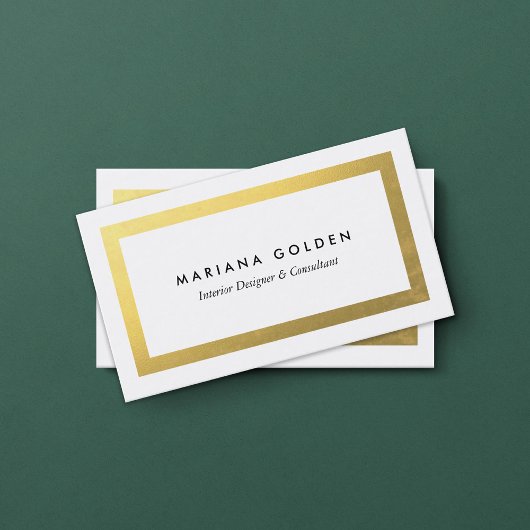 Dick Gold Border op White Business Card Template Visitekaartje