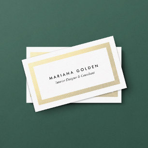 Dick Gold Border op White Business Card Template Visitekaartje