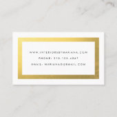 Dick Gold Border op White Business Card Template Visitekaartje (Achterkant)