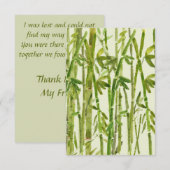 Dick Green Bamboo verbergt het pad Dank u wel Bedankkaart (Voorkant / Achterkant)