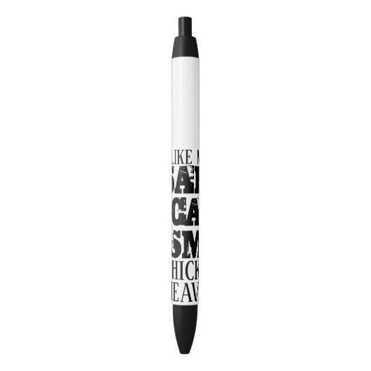 Dick & Heavy Sarcasm Zwarte Inkt Pen (Voorkant Verticaal)