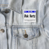 Dick Hertz Vierkante Button 5,1 Cm (In situ)
