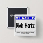 Dick Hertz Vierkante Button 5,1 Cm (Voorkant /achterkant)