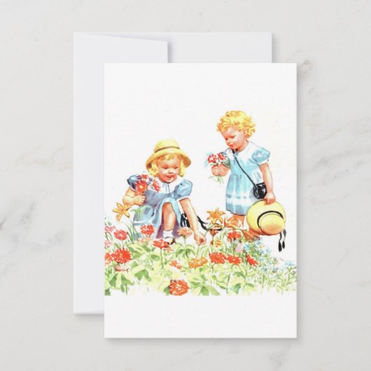 Dick, Jane en Sally Wenskaart Bedankkaart (Voorkant)