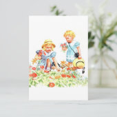 Dick, Jane en Sally Wenskaart Bedankkaart (Staand voorkant)