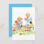 Dick, Jane en Sally Wenskaart Bedankkaart (Voorkant / Achterkant)