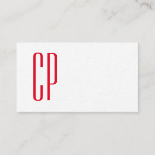Dick Modern White Monogram Professional Plain Visitekaartje