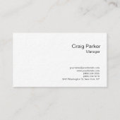 Dick Modern White Monogram Professional Plain Visitekaartje (Achterkant)