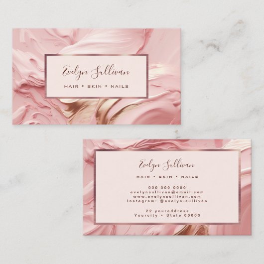 Dick roze visitekaartje (Voorkant / Achterkant)