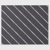 Dick Silver Metallic Diagonal Stripes Cadeaupapier (Vlak)