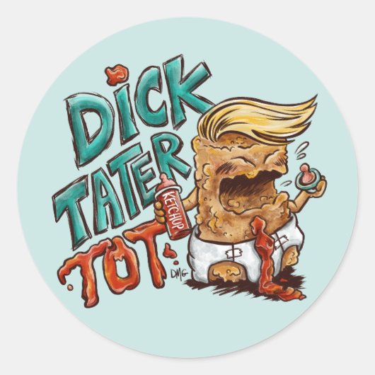 Dick-Tater-Tot Ronde Sticker (Voorkant)