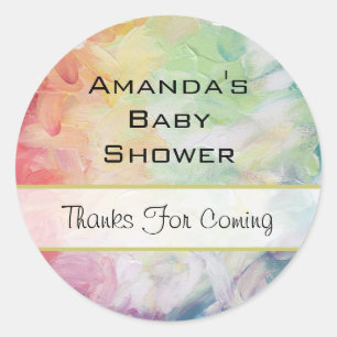 Dick Textured Abstract Paint Baby shower Ronde Sticker