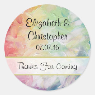 Dick Textured Abstract Paint Wedding Ronde Sticker