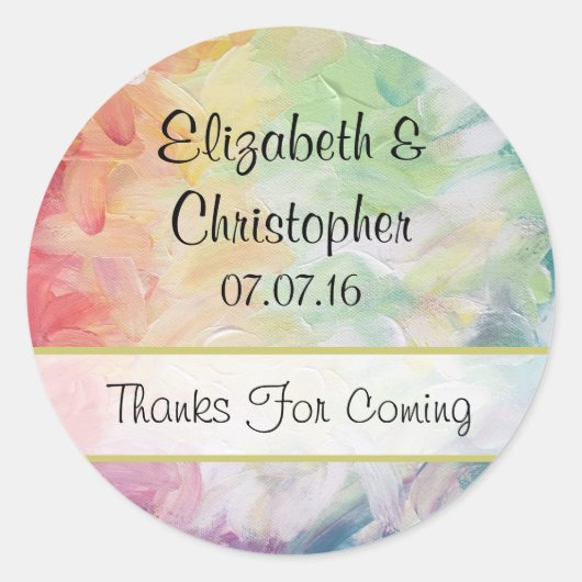Dick Textured Abstract Paint Wedding Ronde Sticker (Voorkant)