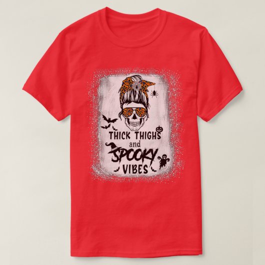 Dick Thighs en Spooky Vibes Bleaching Messy Bun S T-shirt (Design voorkant)