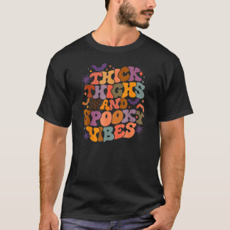 Dick Thighs en Spooky Vibes Retro Spooky Halowe T-shirt