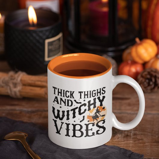 Dick Thighs en Witchy Vibes Tweekleurige Koffiemok