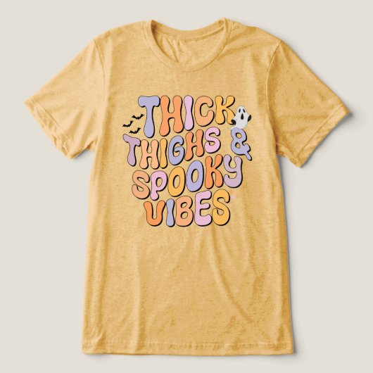 Dick Thighs & Spooky Vibes Tri-Blend Shirt (Design voorkant)
