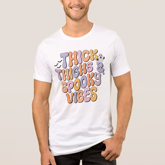 Dick Thighs & Spooky Vibes Tri-Blend Shirt (Voorkant)