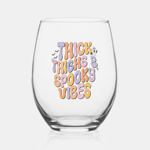 Dick Thighs & Spooky Vibes Wijnglas Zonder Voet