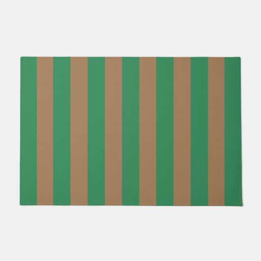 Dick Vertical Stripes Zee Groen & Bruin Striped Deurmat (Voorkant)